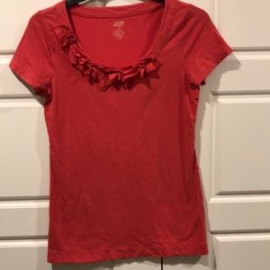 Joe Fresh watermelon T with cute froufrou detail